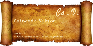 Csincsák Viktor névjegykártya